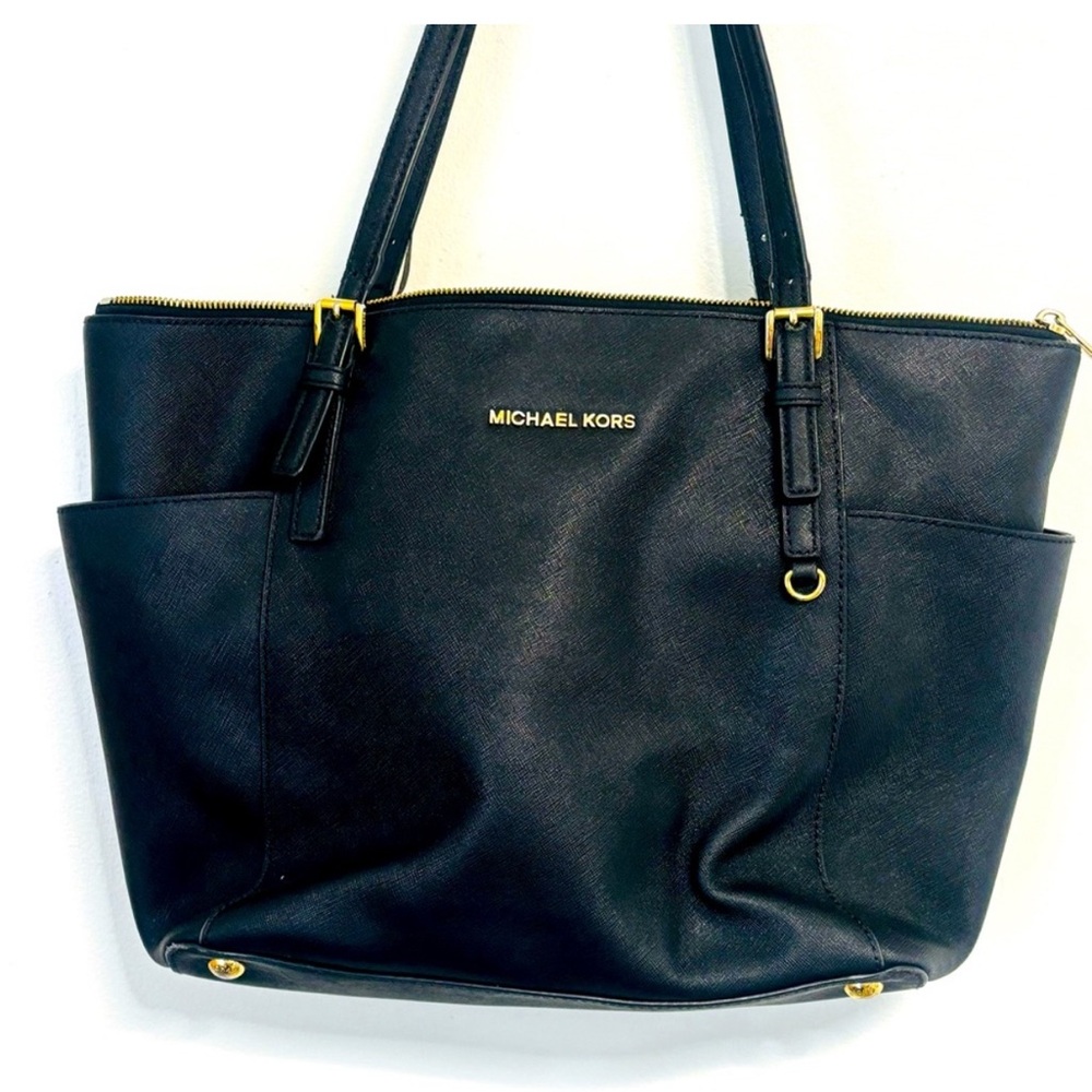 Michael Kors Black Tote with Gold Details